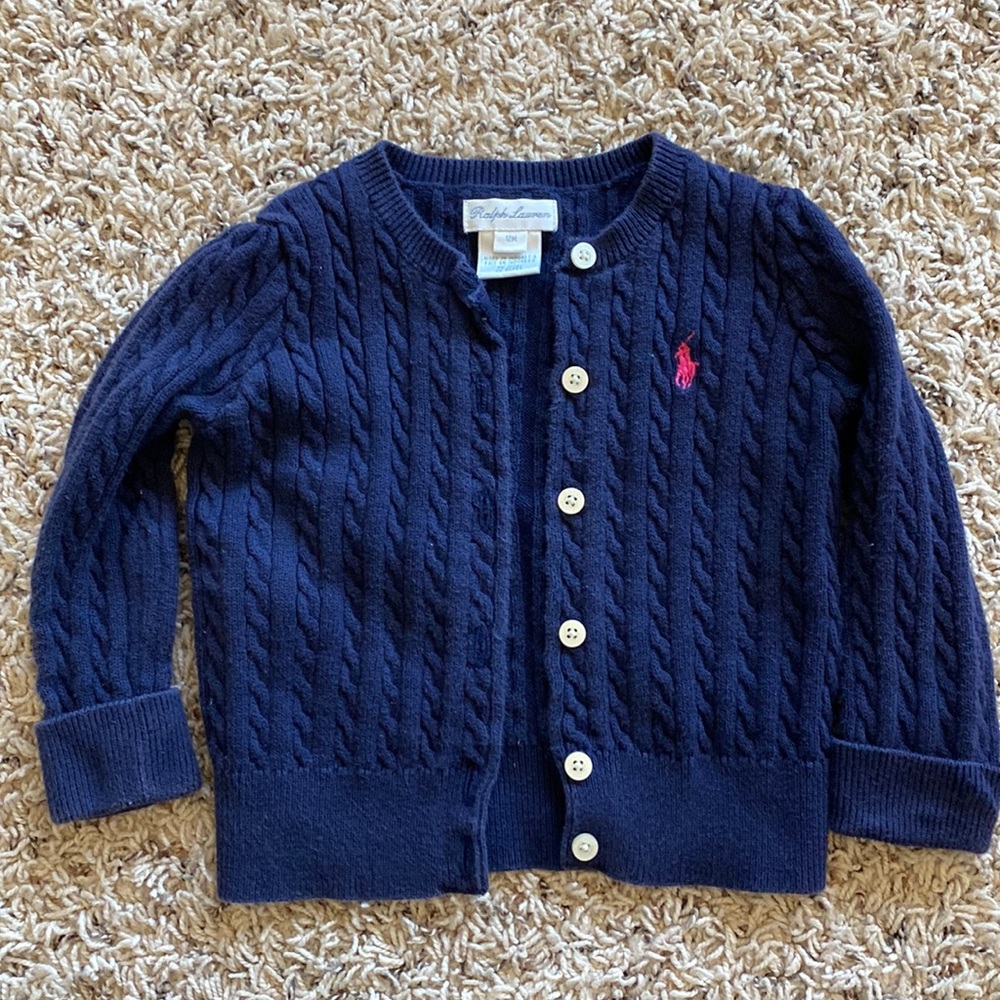Navy Ralph Lauren cardigan girls 12mo